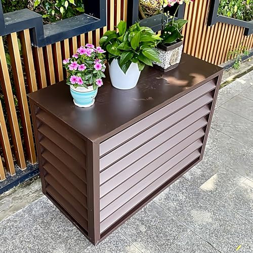 Abdeckung for Klimaanlage - Braun - Aluminium - Schutzgitter - Verkleidung - Einfache Montage - Größe - Außenmaße ( Size : 110x60x80cm )
