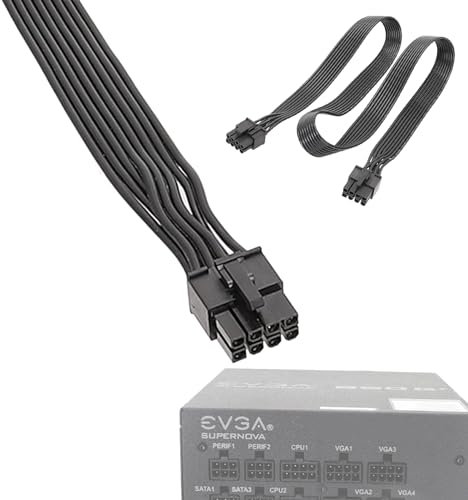 Luckxing Modulares Netzteil-VGA-Kabel, 8-poliges PCIe-Kabel, VGA-Grafikverlängerungskabel, Grafikkarten-Stromkabel für 8-polige 8P- bis 6+2P-Flachleitung