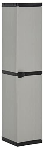 INLIFE Armario de jardín con 3 estantes gris y negro 34 x 40 x 168 cm muebles, armarios y almacenamiento (6 kg)