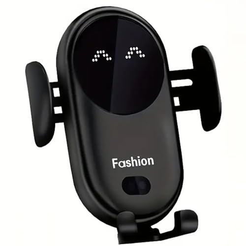15W Car Phone Holder Wireless Charger, Smart Induction Automatic Clamping, Wireless Car Charger Mount, Air Vent, for iPhone 15 14 13 12 Series & Samsung S24 S23 Series (Black)