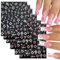 Kabwea 6 StüCk Hibiskus Blumen Nagelsticker, Nagelsticker, Nail Sticker, Nagelsticker, Selbstklebend Nagelsticker, Nagel Sticker, Nagelaufkleber (3Weiß+3Rosa)