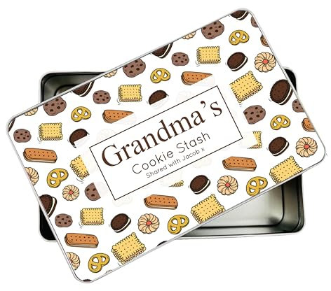 allaboutthebump Personalised Grandad's Sweet Biscuit Cookie Treat Tin for Mum | Nanny | Aunty (19.5cm x 12.5cm x 5.5cm) [Ideal Christmas, Mothers Day or Birthday Gift Present] Bits and Bobs