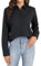J.VER Damen Bluse Langarmshirt Einfarbig Tops Kragen Baumwolle Oberteile Knitterfreies Damen Hemdbluse,Schwarz,2XL