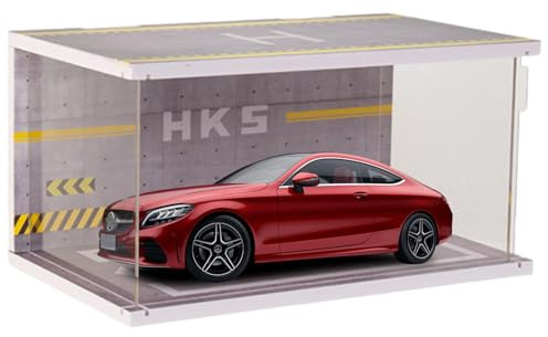 Garagenmodell, Modell für Garage, , Modell 1:32, Vitrine für Automodell, Parkgarage mit LED-Lichtern für Schreibtisch