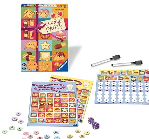Ravensburger - Cookie Party | Brettspiele für Erwachsene und Kinder | Für Kinder ab 8 Jahren | Brettspiele | 2-5 Spieler | Für die ganze Familie