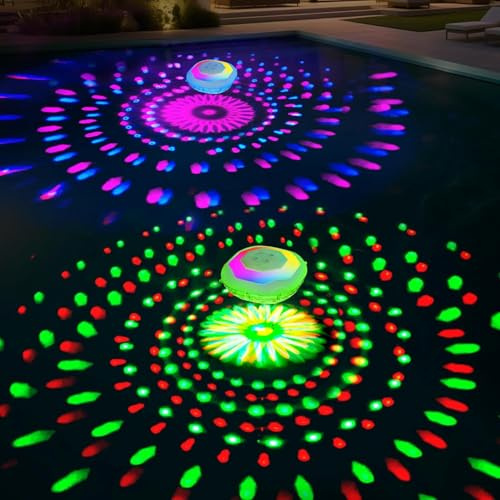 Schwimmende Pool-Lichter, 9000 mAh wiederaufladbare Schwimmbad-Lichter, die schwimmen, IP68 wasserdichtes Leuchtpool-Licht, Farbwechsel-Whirlpool-Licht, Pool-LED schwimmend für oberirdische Pools, 1