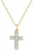 GAVU Damen Halskette Sterling Silber 925 mit Zirkonia Kreuz Anhänger 14K vergoldete Kette für Frauen