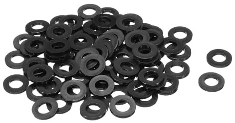 QUARKZMAN 120pz Rondelle Piane in Nylon M8 8mm ID 16mm OD 2mm Spessore Guarnizioni Piastra in Plastica Fissaggio Guarnizione di Tenuta Separatore Anello, Nero