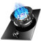 Cocina A Gas, 1 Quemador, 4,5 KW, Quemador Wok Con Anillo De Fuego De 9 Cámaras, Cubierta De Vidrio Templado Negro, Con Protección Contra Apagado De Llama, For Cocina Casera(NG)
