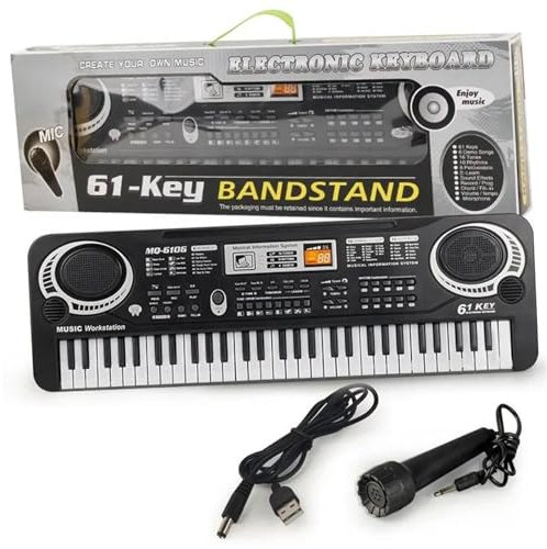 Pianos Digitales Para Teclado Electrónico Musical De 61 Teclas, Piano Digital, Órgano Con Micrófono, Instrumento Eléctrico