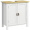 kleankin bajo Mueble de Lavabo con Pie Mueble de Baño con 2 Puertas 2 Mangos y Estante Ajustable sin Lavabo 60x30x60 cm Blanco