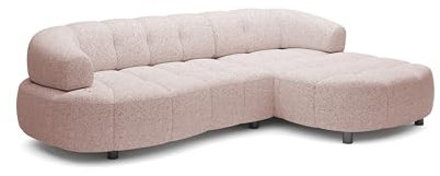 DomoHome ECKSOFA WESPER S - Eckcouch Mit Elektrischer Sitzverstellung, L-förmig, Freistehend, Relaxfunktion, Avangarde Collection, 183x284x79 cm Rechte Seite Puderrosa
