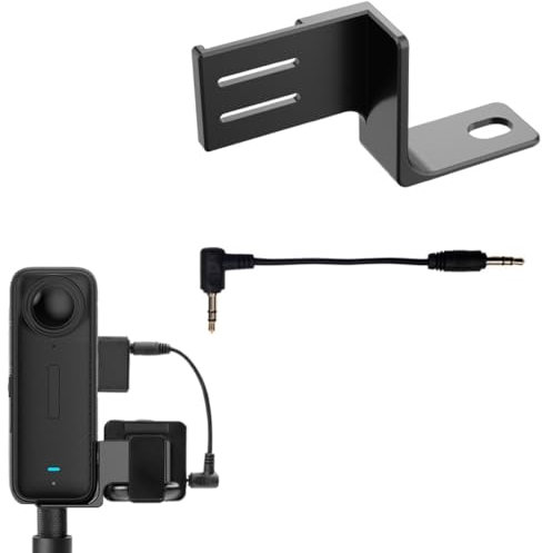 Microphone Expansion for Insta360 X5/X4 Sports Camera Accessories, Microphone Holder Cold Shoe for Insta360 X5/X4 Microphone Mount with Adapter Cable