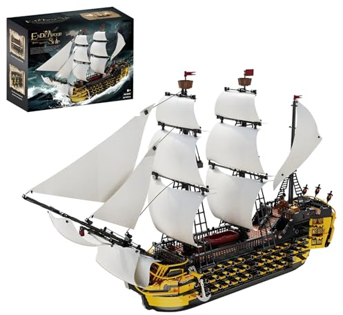DzirePada Endeavor Ship Building Blocks Set, 2475PCS Pirate Boat Model Toys, STEM Sailing Battleship Building Bricks Kit, Ideas Gifts for Kids Adults