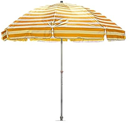 Hawaii Yellow Striped 6.5ft Patio Umbrella Portable Outdoor Parasol for Beach Garden Lawn Deck Adjustable Height for Boho Style Outdoor Holidays