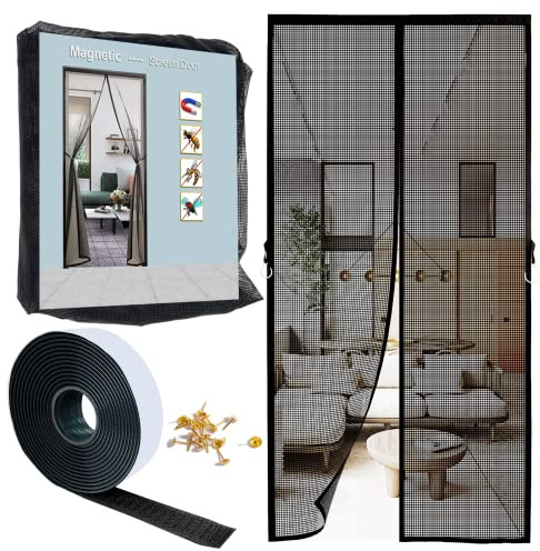 Zanzariera magnetica per porta, 120 x 230 cm, perfetta per patio, balcone, cantina, porte scorrevoli e salotti, chiusura automatica, facile installazione