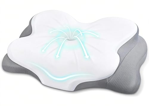 Cervical Neck Pillow, Ergonomic Memory Foam Pillows for Neck Pain Relief with Breathable Pillowcase, Contour Neck Support Pillow for Side Back Stomach Sleepers, Odorless