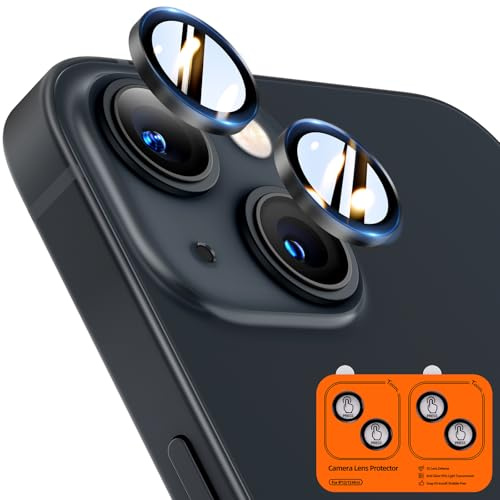 TOCOL für iPhone 13 Kameraschutz, 2 Sets, Schwarz | Einfache Montage, Ultra HD Camera Cover, 9H Stoßfest Kratzfest, Hüllenkompatibel, Kameraschutz für iPhone 13 / 13 Mini