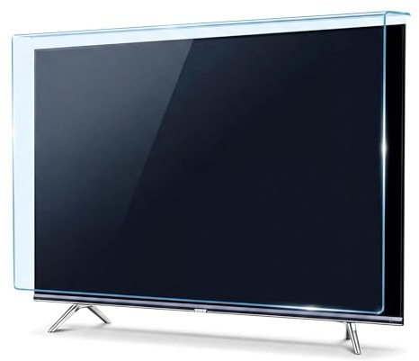 Displayschutzfolie ohne Klebstoff, einfach aufzuhängen, HD-Transparenz, Blaulicht-Blockierung, stoßfest, bruchfest, ölabweisend, für LED/LCD/OLED-Smart-TVs (42 Zoll 970 x 560 mm)