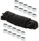 Dreamprint Expanderseil 10mm Schwarz 20m Seil Spannseil Planenseil Gummileine elastisches Gummiseil für Anhängerplane mit 20x Würgeklemmen