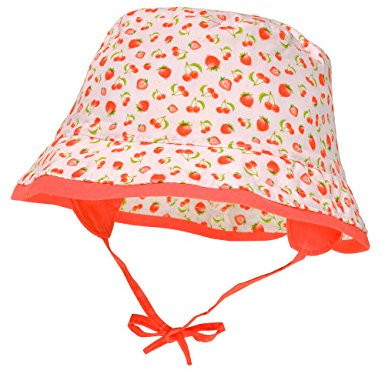 maximo Baby-Mädchen Hut Ohrenklappen Bindeband Mütze, Mehrfarbig (Weiss-Tomate-Früchte 12), 49