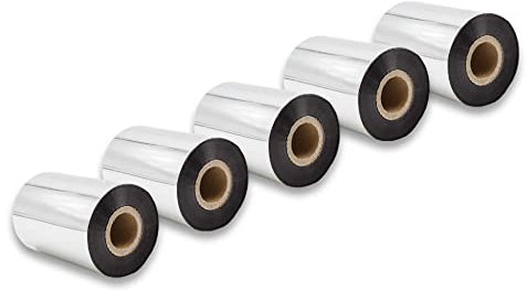 vhbw 5x Thermotransfer-Band kompatibel mit Citizen CL-S700, CL-S703 Drucker Etikettendrucker - Thermoband, Wischfest, 90 mm x 300 m, Wachs-Plus, Schwarz