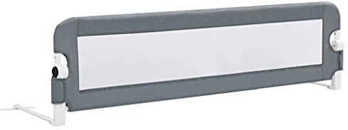 vidaXL Bettgitter für Kleinkinder, Polyester, Kindergarten, Schlafzimmer, Schutzgitter, robust und langlebig, leicht zu reinigen, Grau, 150 x 42 cm