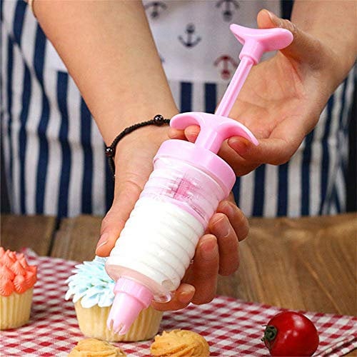 FORD KING Icing Syringe Mold Cake Decorating Piping Cream Syringe Tips Set,1 set Plastic 8 Cake Nozzles