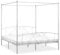 vidaXL Himmelbett Bett Bettgestell Doppelbett Metallbett Bettrahmen Lattenrost Schlafzimmerbett Schlafzimmermöbel Ehebett Weiß 200x200cm
