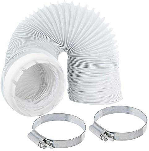 Spares2go Universal 4 m Lüftungsschlauch + Adapter für Wäschetrockner + 2 x Rohrschellen