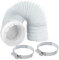SPARES2GO Tuyau d'évacuation universel de 4 m + adaptateur pour sèche-linge + 2 colliers de serrage
