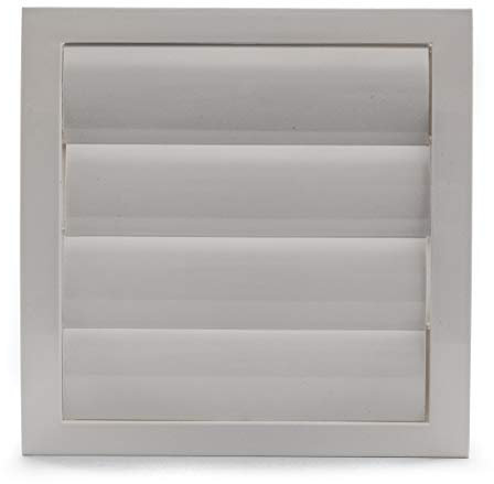 Vent Systems Ø150mm 190x190 mm Weiß - HVAC Abluftkanalabdeckung - Dunstabzugshaube - Außentrockner Entlüftungsabdeckung mit Öffnungsklappe - klimagerät luftabzug wanddurchführung wetterschutzgitter