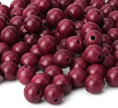 Prometis 200pcs 8mm Natural Sandalwood Round Beads Gorgeous Craft Handmade Polished Spacer Beads with Elastic Cord for Bracelets Necklace DIY Jewelry Making, 4 Sizes (6mm, 8mm, 10mm,12mm)