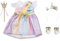 BABY born Fantasy Deluxe Prinzessin, buntes Prinzessin-Kostüm in Regenbogenfarben für 43 cm Puppen, inkl. Schuhe, Haarreif und Zepter, 832028 Zapf Creation