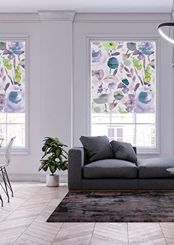Lister Cartwright Floral Winter Patterned Roller Blinds (180 x 140 cm) | Cut to Size Blackout Blinds for Windows | Bedroom, Bathroom, Kitchen & Door Window Blinds | Easy Fit Child Safety Roller Blinds