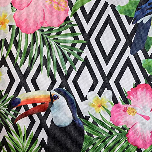 HEKO PANELS Stoff Oxford Wasserdichte Meterware Canvas-Stoff Polyester Stoff Zum Nähen Nähstoffe Möbelstoffe Dekostoffe Handwerken Wasserabweisend Blickdicht Tukane Tropen Tropical 100 x 160 cm