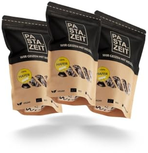 PASTAZEIT Bio Hafer Nudeln - High Protein Nudeln handgemacht - Protein Pasta - Ideal für Sportler, Fitness - hochwertige Kohlenhydrate - vegetarisch, vegan (3 x 250g)