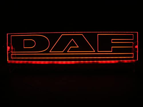 Sertplas Beleuchtete LKW-Platte; angepasst an Windschutzscheibe; Innenraum für Ihre Kabine; Farbe: Rot; Geeignet für alle DAF-Modelle.