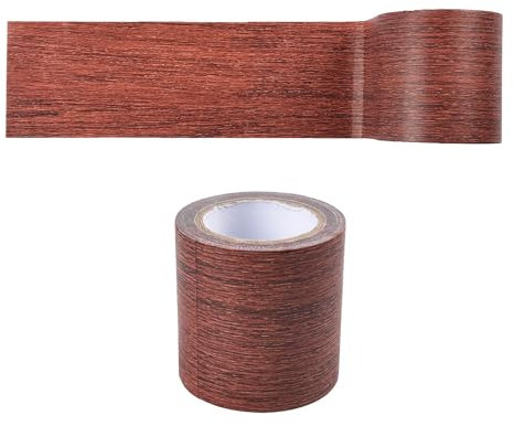 TopHomer Ruban adhésif effet bois à motif de grain de bois pour réparation de rayures de sol stratifié(Vin Rouge)