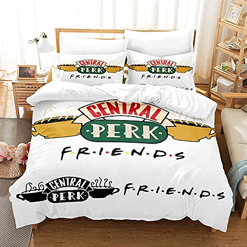 PTNQAZ 3D Friends Bettwäsche-Set, TV-Show, Bettbezüge, Sets mit Kissenbezügen, Bettwäsche, Bettwäsche (Einzelbett, 1)