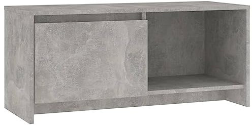 vidaXL Mueble para TV Soporte Mobiliario Armario Aparador Salón Sala de Estar Dormitorio Decoración de Madera Contrachapada Gris Hormigón 90x35x40 cm