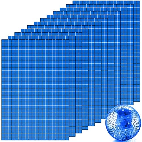 7200 Pieces Blue Disco Mirror Tile Self-Adhesive Mirrors Mosaic Tile