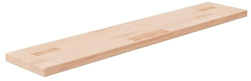 vidaXL Solid Wood Oak Shelf Board - 100x20x2.5 cm - Untreated Wood Storage - Natural Brown Oak Shelf Panel for Living Room/Bedroom - Customizable Finish