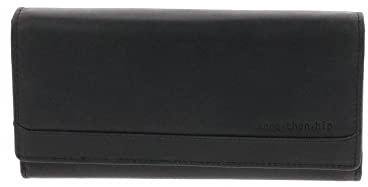 More Than Hip Derby RFID Geldbörse Damen Leder Schwarz - Große Öko Leder Portemonnaie Damen mit 16 Kartenfächer aus Öko Leder Geldtasche Damen Geldbeutel Lederbörse