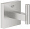 GROHE Start Cube QuickFix - Colgador de baño individual, gris mate, para pegar (pegamento QuickGlue A1) o atornillar, ref. 40961DC0