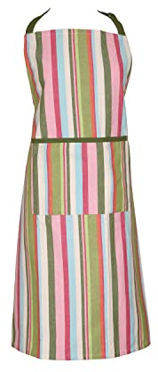 Dexam Recycled Cotton Striped Adult Apron - Green