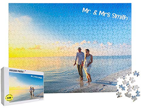 MXCUSTOM Personalisierte Puzzle 500 Teile, Fotopuzzle Erwachsene mit Eigenem Foto Bild Text zum Selbstgestalten Puzzel Querformat Horizontal (PUZ-500-H)