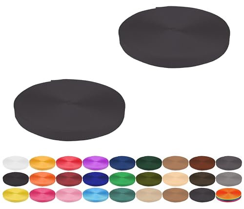 Gurtband 10 Meter aus Polypropylen PP- Gurtband Taschengurtband Breiten 40 mm Dunkelgrau