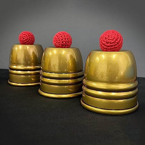 Super Cups and Balls (Brass/Aged) Magic Tricks Chop Cup Ball Appearing Vanishing Magia Close Up Illusions Gimmicks Mentalism Props