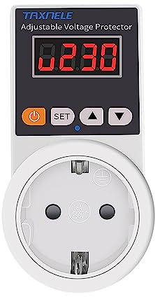 Prise de courant automatique AC 220 V réglable 16 A - Protection contre les surtensions - Prise européenne - Protection contre la tension - Protection d'armoire